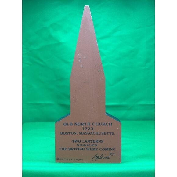 The Cats Meow 1992 Old North Church Boston Wooden Shelf Sitter - Picture 2 of 3